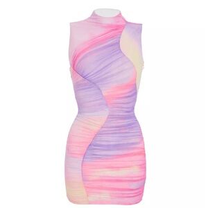 Ser.o.ya Dawn Bodycon Dress in Rainbow Pink & Purple Size S New